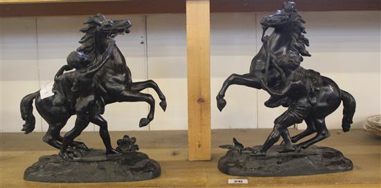 2 Spelter Marley horses